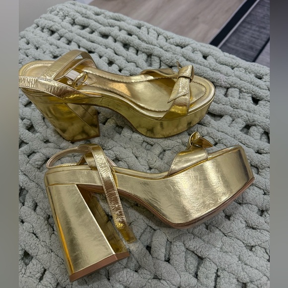 Alexandre Birman Shoes - Alexandre Birman Gold Platform